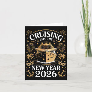 Cruising Into The New Year 2026 Cruise Ship Happy Thank You Card