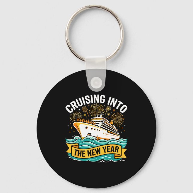 Cruising Into The New Year 2026 Cruise Squad  Key Ring (Front)