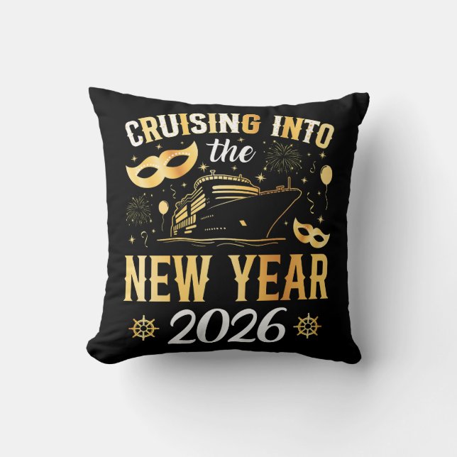 Cruising into the New Year 2026 Cushion (Front)
