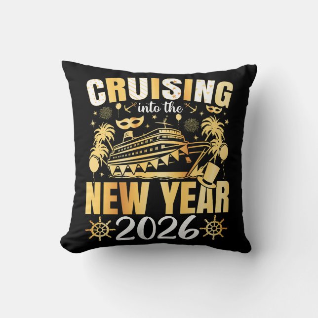 Cruising into the New Year 2026 Cushion (Front)