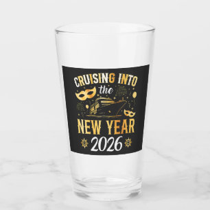 Cruising into the New Year 2026 Drinking Glass