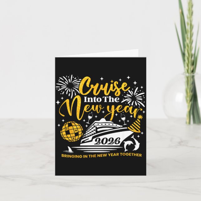 Cruising Into The New Year 2026 Happy New Year 202 Card (Front)