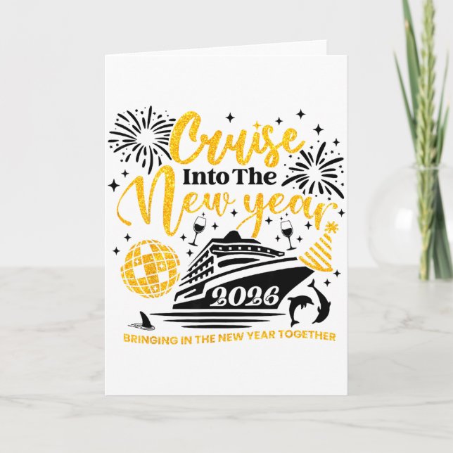 Cruising Into The New Year 2026 Happy New Year 202 Card (Front)