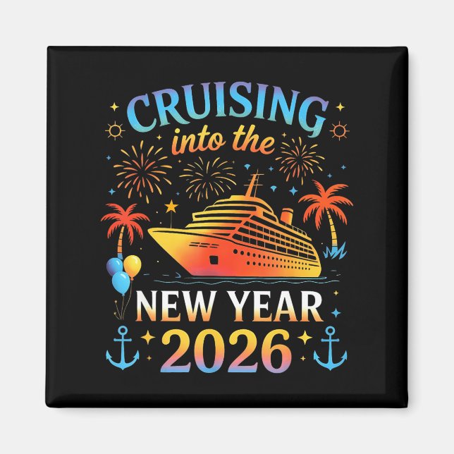 Cruising Into The New Year 2026 Happy New Year Fam Magnet (Front)