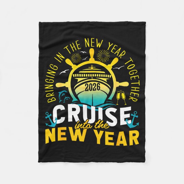 Cruising Into The New Year 2026 Matching Family Cr Fleece Blanket (Front)