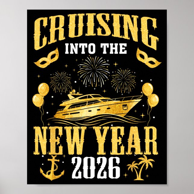 Cruising Into The New Year 2026 New Year Eve Famil Poster (Front)