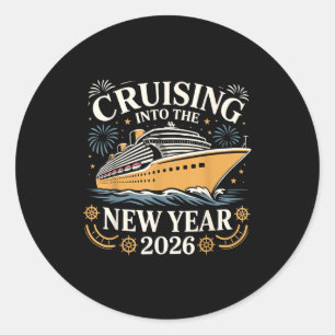 Cruising Into The New Year 2026 Party Vacation Tee Classic Round Sticker