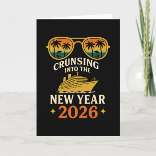 Cruising Into The New Year 2026 Retro Sunset Cruis Card