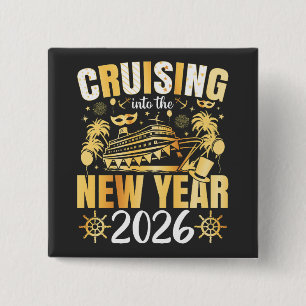 Cruising into the New Year 2026 Square 15 Cm Square Badge