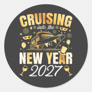 Cruising into the New Year 2027 Classic Round Sticker
