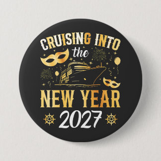 Cruising into the New Year 2027 Round 7.5 Cm Round Badge