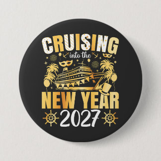 Cruising into the New Year 2027 Round 7.5 Cm Round Badge