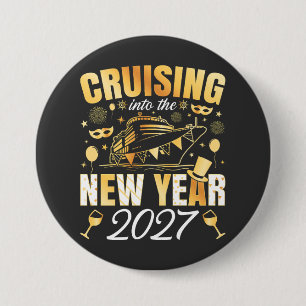 Cruising into the New Year 2027 Round 7.5 Cm Round Badge
