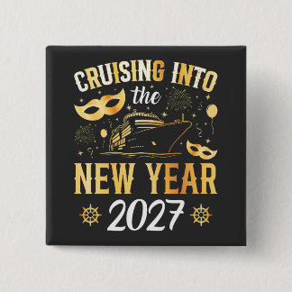 Cruising into the New Year 2027 Square 15 Cm Square Badge