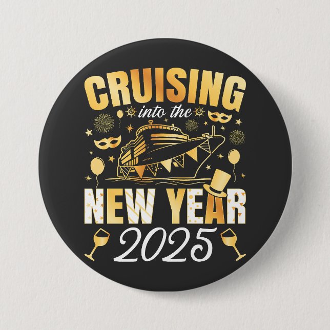 Cruising Into the New Year Cruise 2025 Round 7.5 Cm Round Badge (Front)