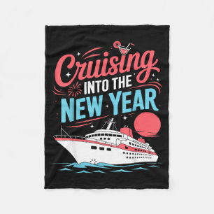 Cruising Into The New Year Trocal Holiday Travel V Fleece Blanket