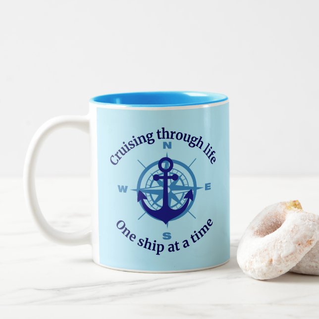  Cruising Life Two-Tone Coffee Mug (With Donut)