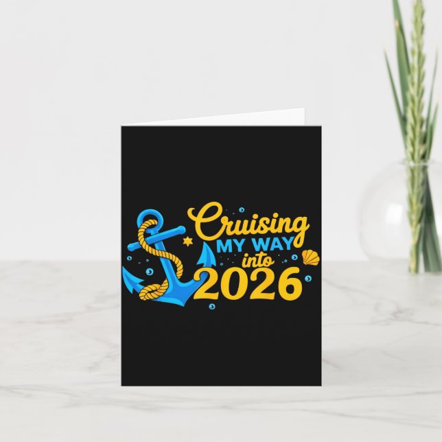 Cruising My Way Into 2026 Happy New Year 2026 Anch Card (Front)