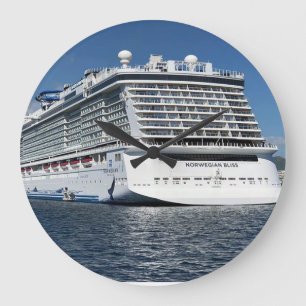 Cruising On The Norwegian Bliss Large Clock