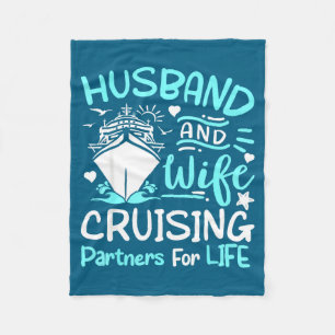 Cruising partners cruise ship vacation husband wif fleece blanket
