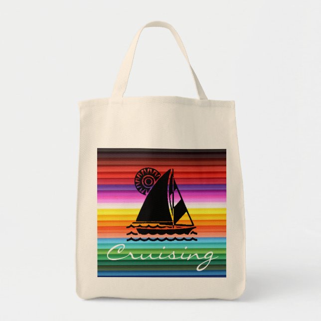 Cruising Sailboat Tote Bag (Front)