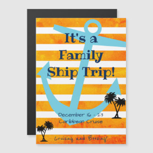 Cruising Stateroom Door Magnet Orange Background