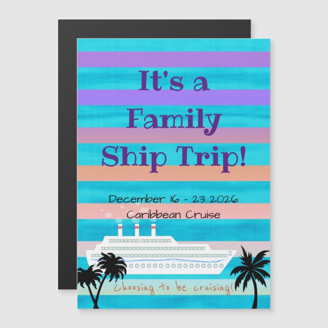 Cruising Stateroom Door Magnet Purple and Orange (Front/Back)