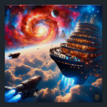 Cruising the Cosmic Clouds Poster<br><div class="desc">A glossy poster of the "Crusing the Cosmic Clouds" artwork by Planetary Prankster.</div>