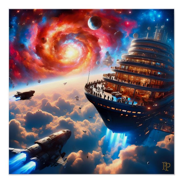 Cruising the Cosmic Clouds Poster (Front)