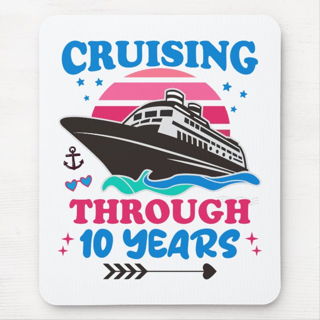 Cruising Through 10 Years Wedding Mouse Pad (Front)