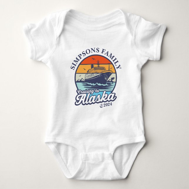 Cruising to Alaska Custom Family Matching Group  Baby Bodysuit (Front)