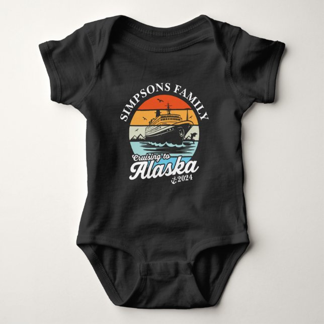 Cruising to Alaska Custom Family Matching Group  Baby Bodysuit (Front)