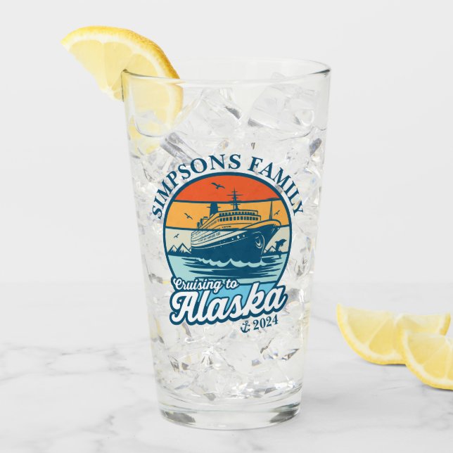 Cruising to Alaska Custom Family Matching Group  Glass (Front Ice)