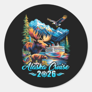 Cruising Together Alaska 2026 Cruise Ship Alaska V Classic Round Sticker