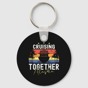 Cruising Together Alaska Cruise Ship Boat Sunset Key Ring