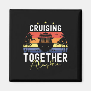 Cruising Together Alaska Cruise Ship Boat Sunset Magnet