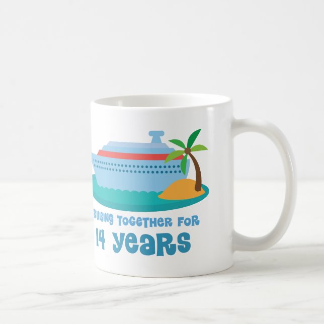 Cruising Together For 14 Years Anniversary Gift Coffee Mug (Right)