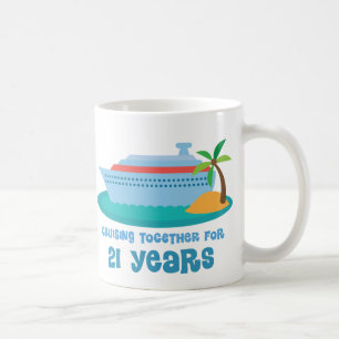 Cruising Together For 21 Years Anniversary Gift Coffee Mug