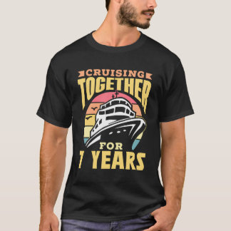 Cruising Together For 7 Years Marriage Cruise Anni T-Shirt
