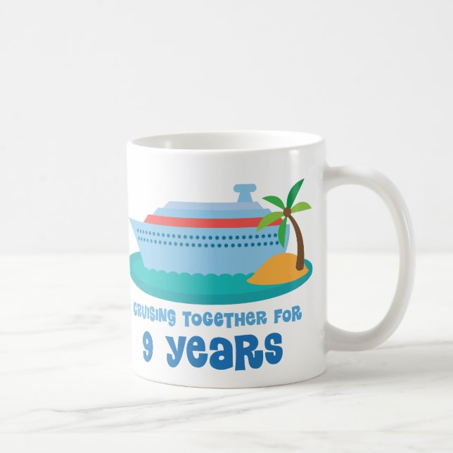 Cruising Together For 9 Years Anniversary Gift Coffee Mug (Right)