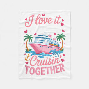 Cruising Together Matching Cruise Valentines Coupl Fleece Blanket
