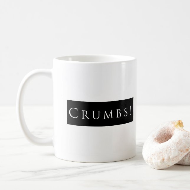 Crumbs! Plain Black Coffee Mug (With Donut)