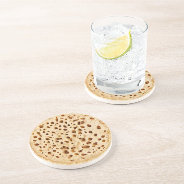 Crumpet on white coaster (Side)