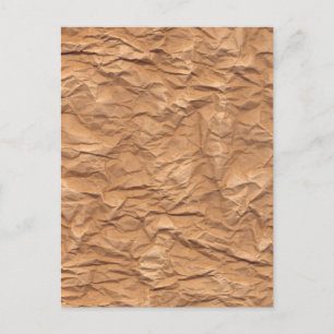 Crumpled Brown Paper Postcard