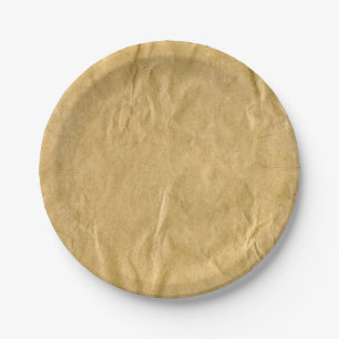 Crumpled Cardboard Texture Paper Plate
