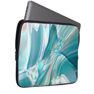 Crumpled curves in light shades of blue and pink   laptop sleeve