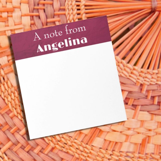 Crumpled dark-burgundy paper name notepad (Crumpled dark-burgundy paper name notepad.)