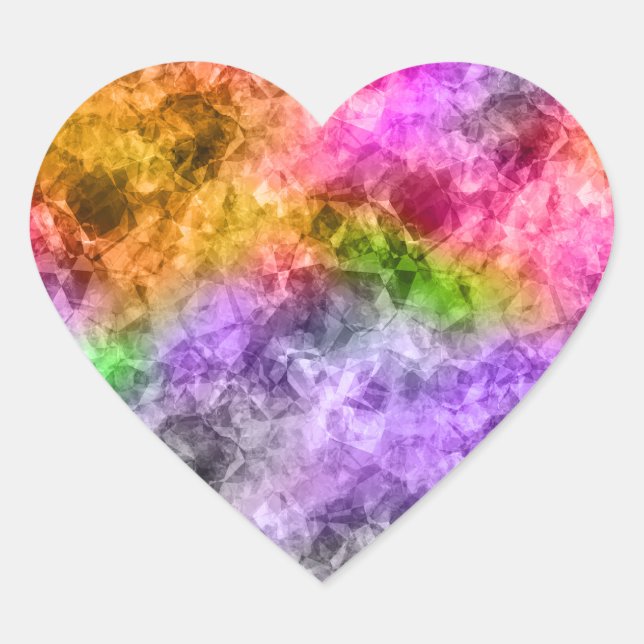 Crumpled Exotic Texture Heart Sticker (Front)