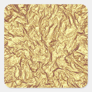 Crumpled Gold Square Sticker