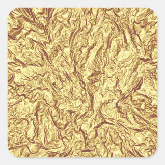 Crumpled Gold Square Sticker